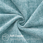 MIULEE Pack of 2 Smoke Blue Throw Pillow Covers 16x16 Inch Soft Chenille Pillow - Image 2