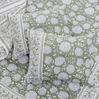 Levtex Home Adare Sage Reversible Full/Queen Quilt Set (88x92in) with 2 Pillow Shams (26x20in) - Floral Bedding - Sage White - Cotton Full/Queen Size Quilt Bedding Set - Lightweight, Soft, Pre-Washed