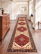 SERISSA Runner Rug for Hallways, Extra Long Boho Rug Ultra Soft Vintage Red by SERISSAHomeDecorCollection