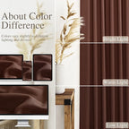 Rustic Brown Linen Curtains 84 Inch Length 2 Panels Set - Image 3