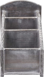 MyGift Graywashed Wood Remote Control Holder, 3-Compartment Organizer