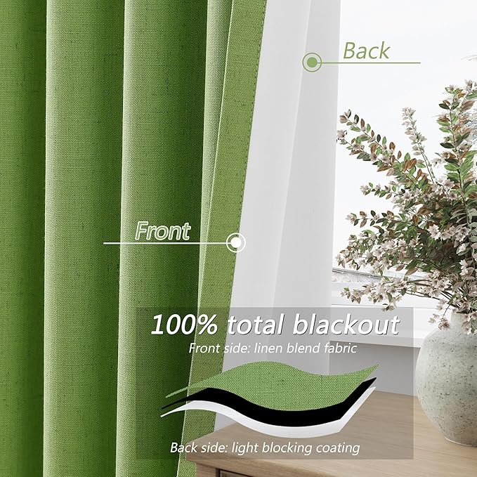 Guken 100% Blackout Curtains 102 Inch Length 2 Panels Set - Image 4