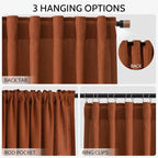 Nanspring Rust Linen Curtains 102 Inches Long - Image 2