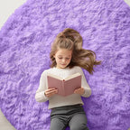 OLANLY Purple Round Rugs for Bedroom by OLANLY