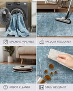 Latte&Fog 5x7 Area Rugs for Living Room Bedroom, Boho Non Slip Low Pile Carpet - Image 8