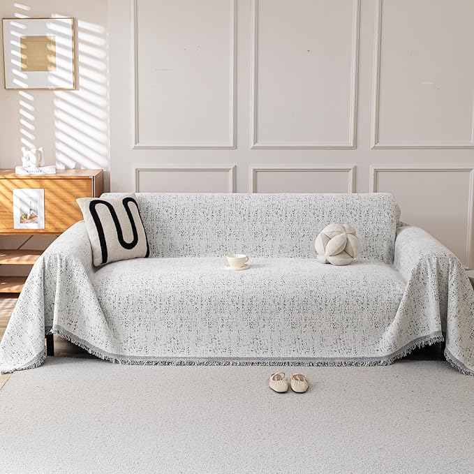 Boho Chenille Couch Cover for Dogs, Non Slip Sofa Cover, Couch Slipcover Covers by KaviKon
