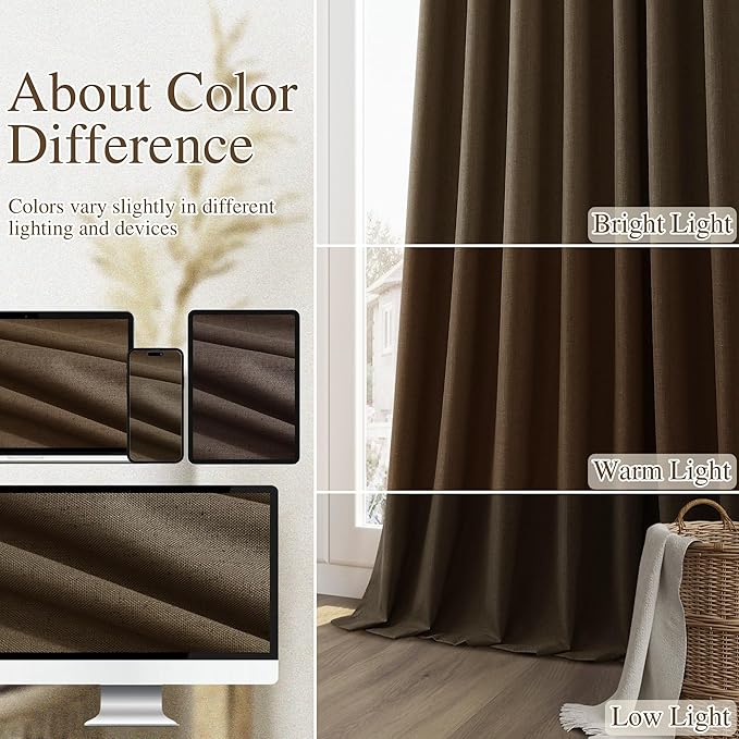 Guken 100% Blackout Curtains 120 Inch Length 2 Panels Set - Image 7