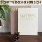 Decorative Books Set of 2, Linen Faux Coffee Table Books
