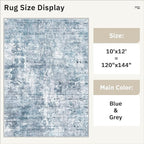Soalmost Area Rug 10x12 Vintage Washable Living Room Large Carpet Non Slip - Image 5
