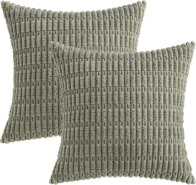 MIULEE Pack of 2 Corduroy Decorative Throw Pillow Covers 20x20 Inch Soft Boho - Image 6