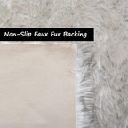 Goolela Fluffy Faux Sheepskin Fur Rug 4x6 White - Image 4
