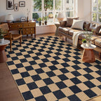 Lahome Colette Checkered Easy Jute 8x10 Rug, Washable Rugs by Lahome