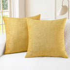 CaliTime Throw Pillow Covers Decorative 20 X 20 Inches Pack of 2 Cozy Chenille by CaliTime