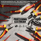 18-Piece Insulated Electrician Tool Set, VDE 1000V Insulated Screwdrivers, Voltage Tester, Long Nose, Diagonal Cutting and Water Pump Pliers for Electrical Work, Home Repair and Maintenance