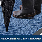 Smiry Front Door Mat Outside Entrance, Heavy Duty Sturdy Natural Rubber Doormat - Image 3