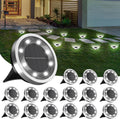 INCX 16Pack Solar Ground Lights Outdoor, 8 LED, IP65 Waterproof, Cold White