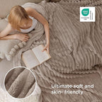 Bedsure GentleSoft Light Brown Full Blanket - Image 4