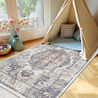 4x6 Living Room Area Rugs: Washable Boho Bedside Rugs Non-Slip Low Pile Small - Image 5