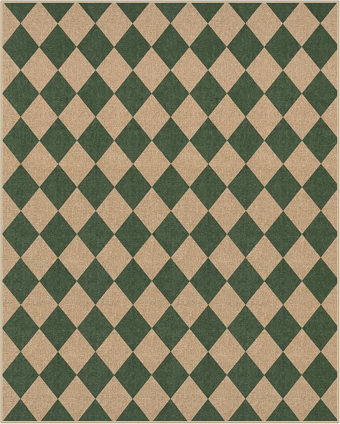 Lahome Colette Checkered Washable Rugs 8x10, Easy Jute Rug - Image 8