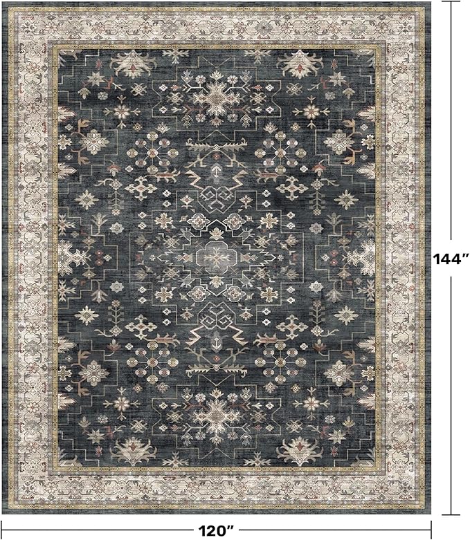 Boho Black Rug for Living Room - Image 2