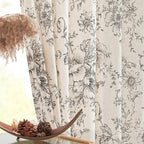 jinchan Linen Floral Curtains 63 Inch Length - Image 8