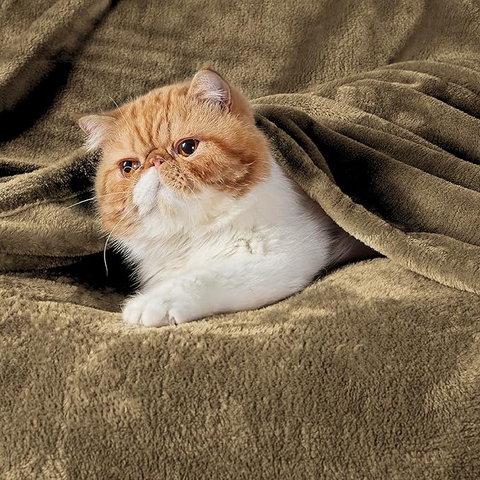Bedsure GentleSoft Fleece Blankets King Size Camel - Image 2