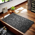Grey Leaves Outdoor Indoor Entrance Doormats, Absorbent Durable Heavy Duty - Image 4