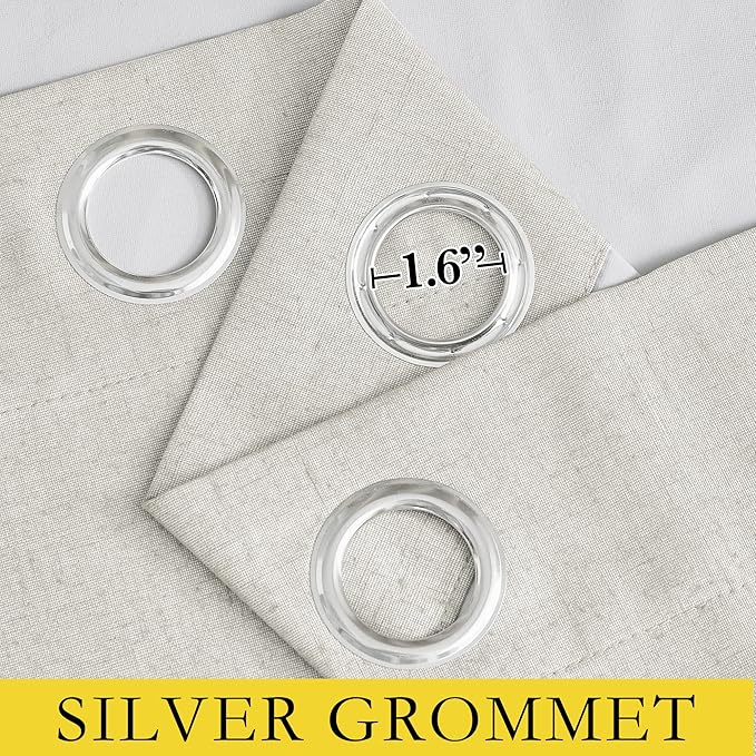 NICETOWN 100% Absolutely Blackout Linen Curtains - Image 6