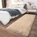 Soft Runner Rugs for Bedroom Hallways, 2 Packs 2x6 Beige Fluffy Shag Throw Area by Ailyei