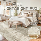 Abstract Rug 8x10 Large Living Room Rugs Neutral Modern Washable Area Rugs - Image 8