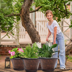 12 Inch Pots for Plants,4 Pack Large Flower Pots with Drainage Hole