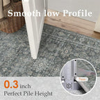 6x9 Washable Area Rug for Living Room Bedroom Vintage Black Grey Carpet Soft - Image 5