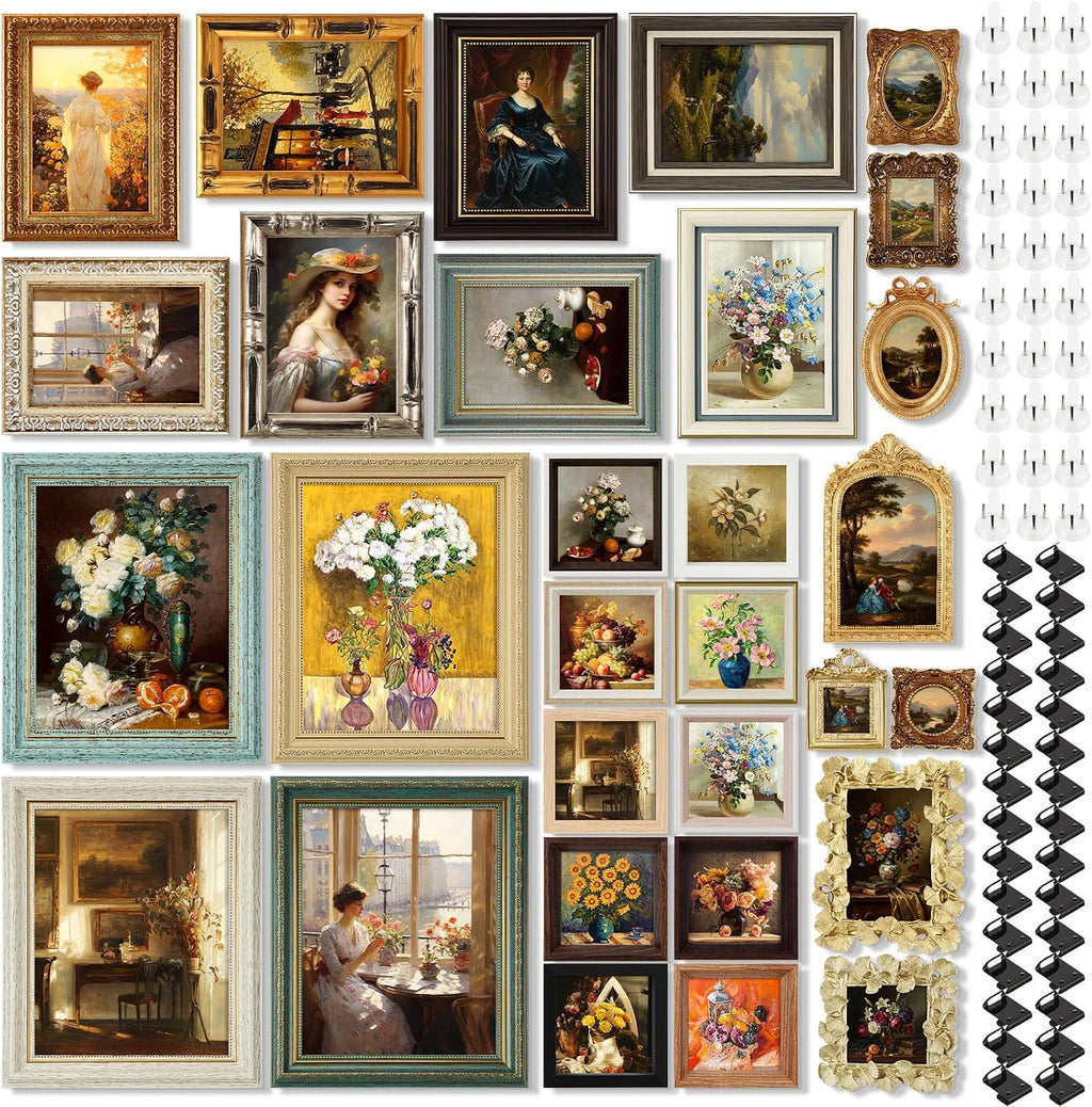 Kathfly 20 Pack Vintage Picture Frames for Wall,Simple Style