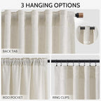 Nanspring Mousse White Curtains 90 Inches Long - Image 2