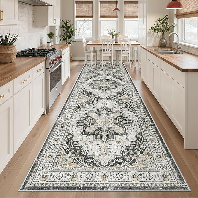 Madane Hallway Rug 3x10, Kitchen Rugs Washable Entryway Rug Vintage Kitchen by Madane