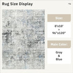 Abstract Rug 8x10 Large Living Room Rugs Neutral Modern Washable Area Rugs - Image 5