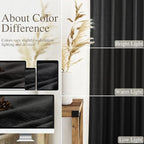 Black Semi Sheer Linen Curtains 72 inch Length - Image 4