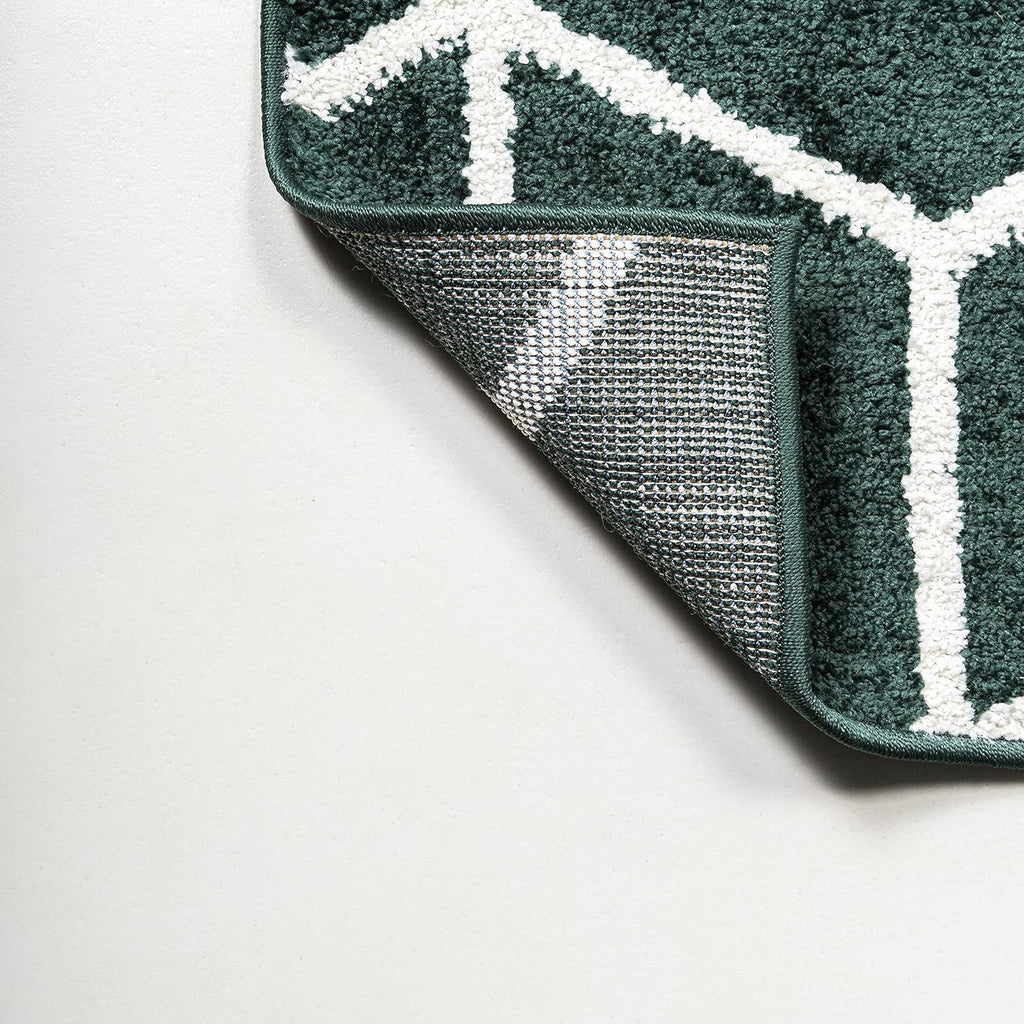 JONATHAN Y Tumbling Blocks Green/White Runner Rug 2x8, Modern,Contemporary,Geometric,Casual, Easy-Cleaning for Living Room,Bedroom,Kitchen,Pet Friendly,Non-Shedding (SEU101D-28)