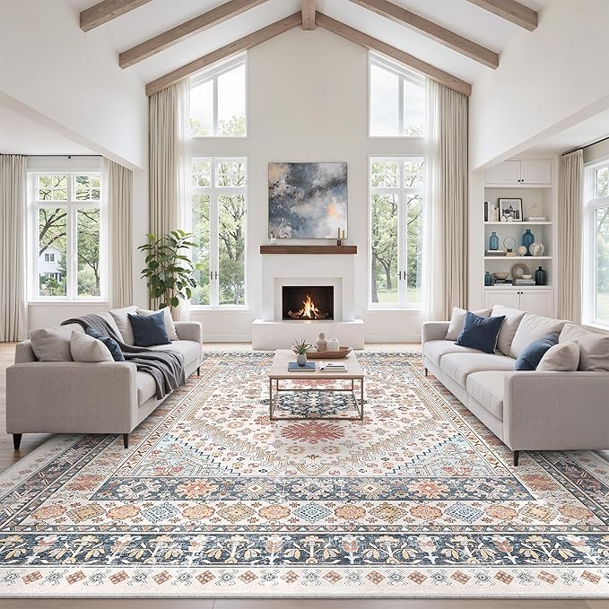 zesthome 10x14 Area Rugs for Living Room, Non-Slip Backing Washable Rugs by Zesthome