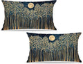 Rustic William Morris Inspired Night Forest Green Moon Decor Pillow Covers by Unknown