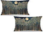 Rustic William Morris Inspired Night Forest Green Moon Decor Pillow Covers by Unknown