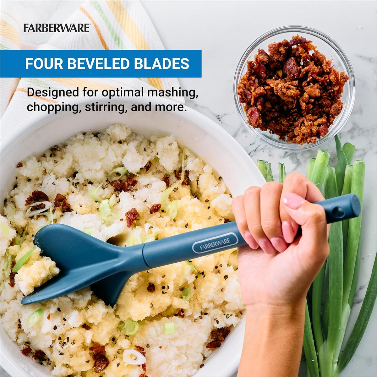 Farberware Professional Silicone Meat Masher Beef Chopper Blue