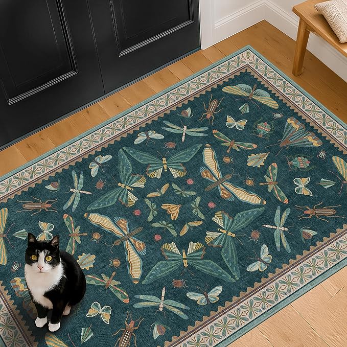 Teal 3x4 Entryway Rug by HazoHaus