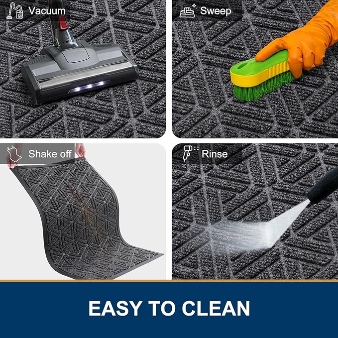 Smiry Front Door Mat Outside Entrance, Heavy Duty Sturdy Natural Rubber Doormat - Image 6