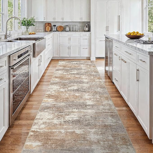 3x15 Washable Kitchen Runner Rug: Modern Abstract Runners - Image 2