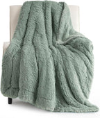 Bedsure GentleSoft Fluffy Sage Green Throw Blanket, Sage Green Decor by BEDSURE