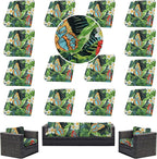 14Pcs Outdoor Cushion Covers, Patio Cushion Covers, Stretch Elastic Slipcovers by dreahoteztil