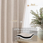 Guken Oatmeal 100% Blackout Curtains 108 Inch Length 2 Panels Set - Image 4