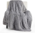 Bedsure GentleSoft Fluffy Grey Throw Blanket, Soft Sherpa Fleece Fuzzy Plush by BEDSURE