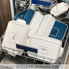 Ceramic Baking Dish Set of 3, Casserole Dishes for Oven, Rectangular Porcelain Bakeware Set with Handles, Lasagna Baking Pan for Cooking, Perfect for Baking and Serving, Housewarming, Halloween, Thanksgiving, Christmas, New Year-Reactive White